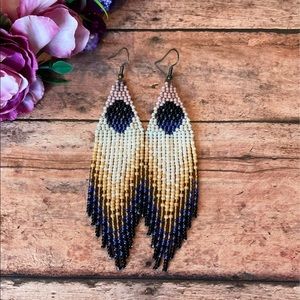 Moon beaded Earring